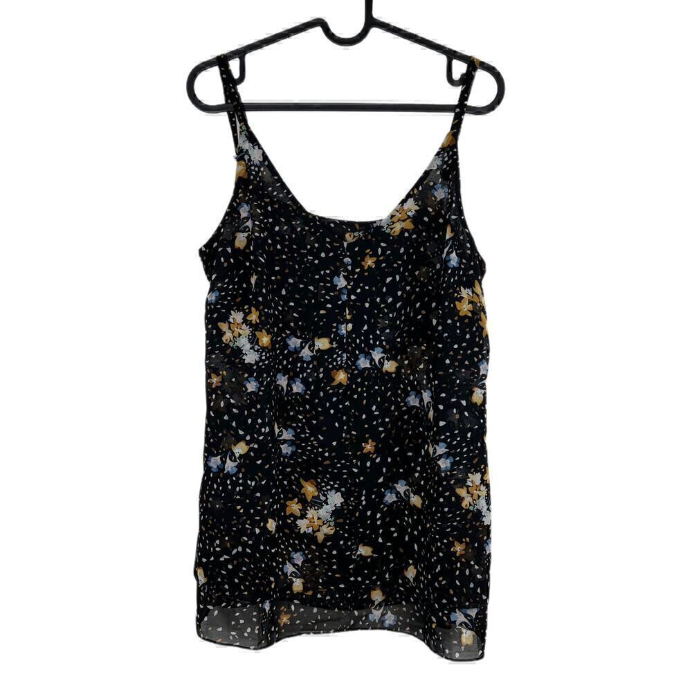 NWOT Cabi Cluster Cami Cosmic Floral Print Small Sheer Lined Vamp Whimsigoth